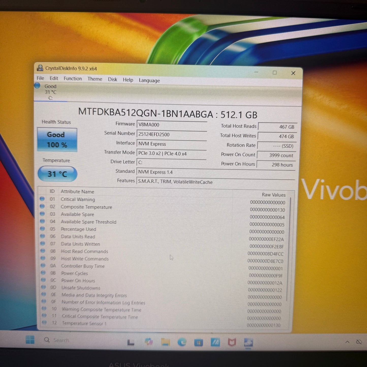 Asus Vivobook Go 15 E1504FA 15.6" Ryzen 3 7320U 2.4GHz 8GB RAM 512GB SSD
