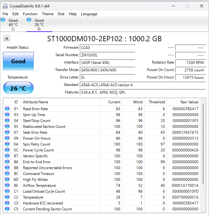 Seagate 3.5" Barracuda 1TB eSATA III 6Gbps HDD 2EP102-300