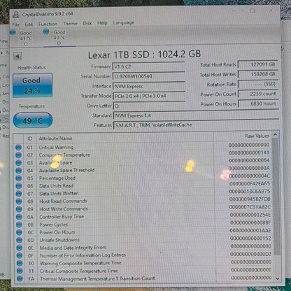 Lexar 2280mm NM620 1TB PCIe Gen3 x4 SSD LMN620X001T-RNNNU