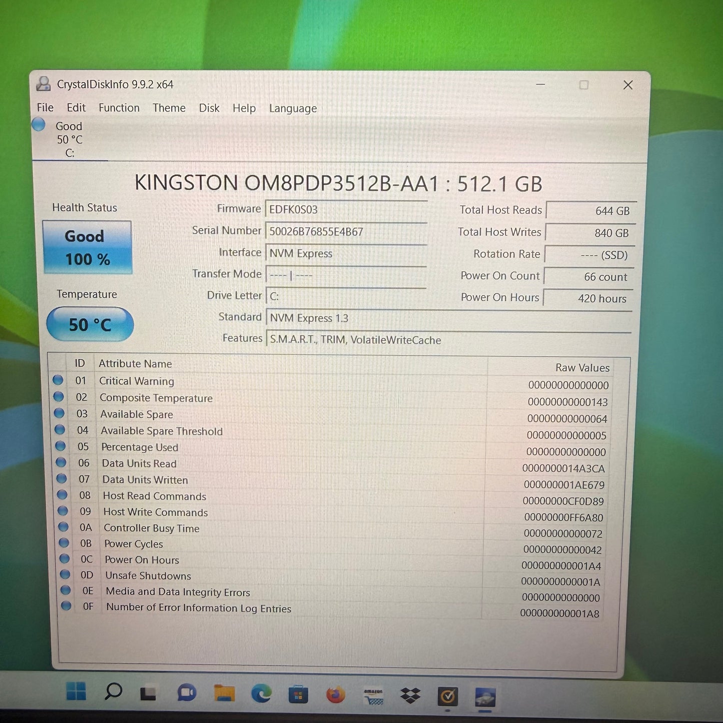 Acer Aspire Vero AV15-51-55ZQ 15.6" i5-1155G7 2.5GHz 8GB RAM 512GB SSD