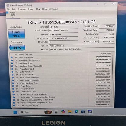 Lenovo Legion 5 Gen 6 15ACH6 15.6" Ryzen 7 5800H 3.2GHz 16GB RAM 512GB SSD RTX 3050 Ti