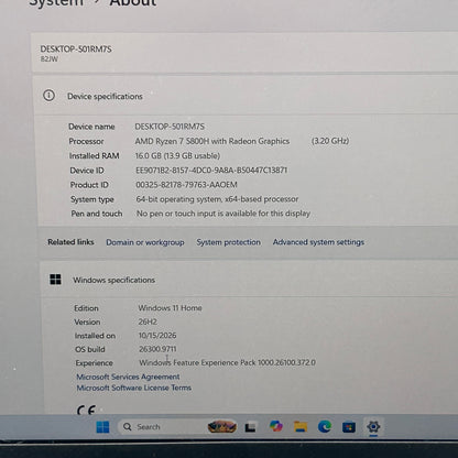 Lenovo Legion 5 Gen 6 15ACH6 15.6" Ryzen 7 5800H 3.2GHz 16GB RAM 512GB SSD RTX 3050 Ti